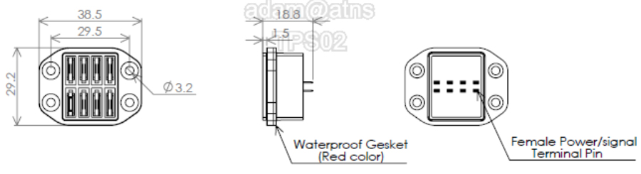 A15圓管马达用8PIN连接器组, AVIN-IPX7