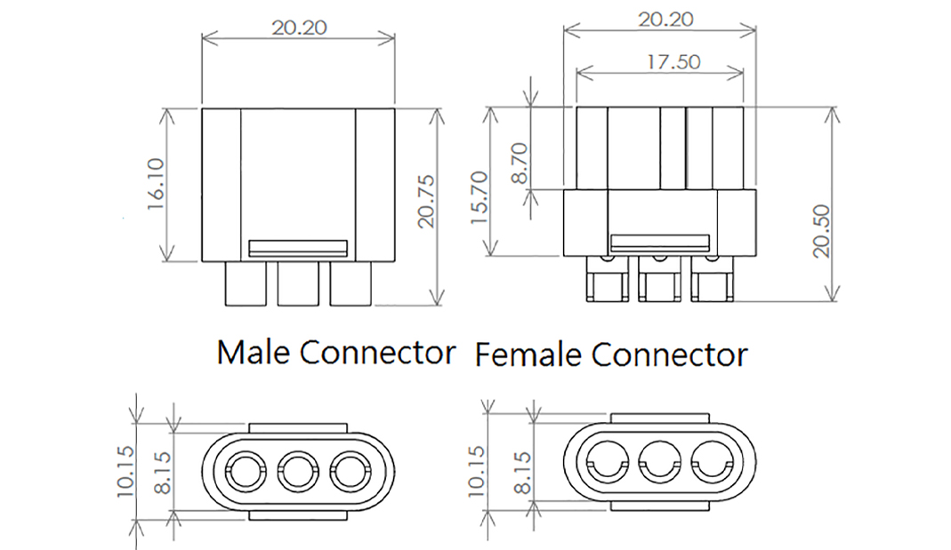 D15小型馬達用3Pin連接器組 AVIN-IPXX